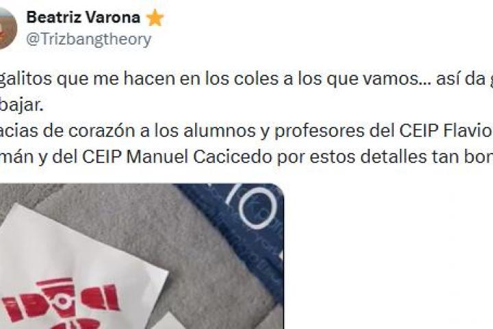 El tuit de la astrónoma y astrofísica Beatriz Varona.