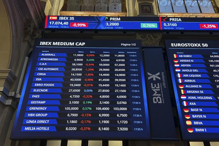 Imagen de la bolsa de Madrid el pasado viernes