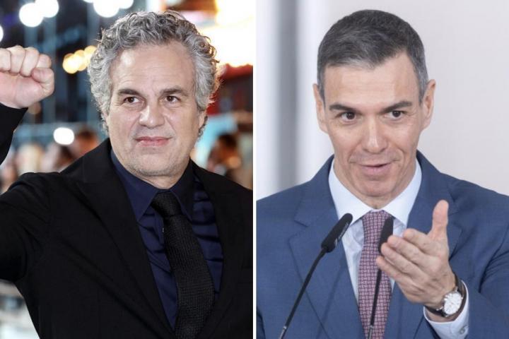 Mark Ruffalo y Pedro Sánchez