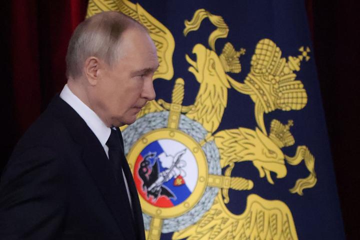 Putin, fotografiado el 4 de marzo de 2026 en Moscú.Russia. Putin visited Russia's Interior Ministry to deliver the annual speech to top police officers. (Photo by Contributor/Getty Images)