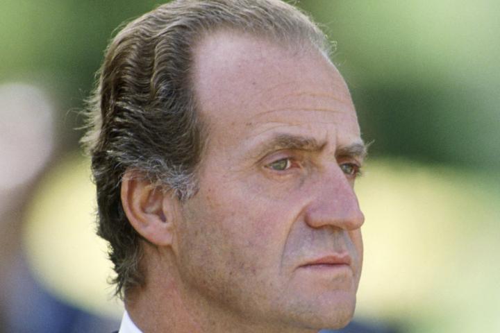 El rey Juan Carlos I durante la visita de Estado de la reina Isabel II a España en 1988