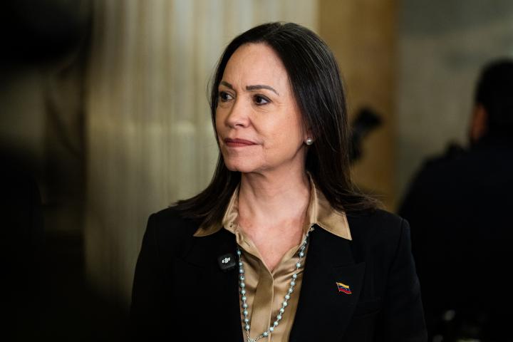 María Corina Machado durante una visita a Washington