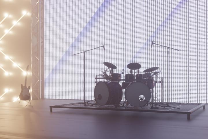 Un tamor y una guitarra eléctrica