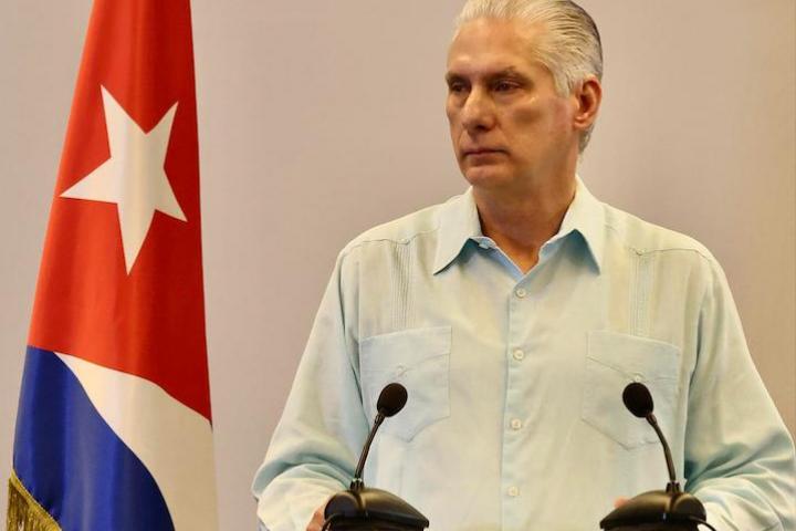 El presidente de Cuba, Miguel Díaz-Canel Bermúdez, comparece en directo tras emitir un mensaje en vídeo sobre las relaciones bilaterales con Washington