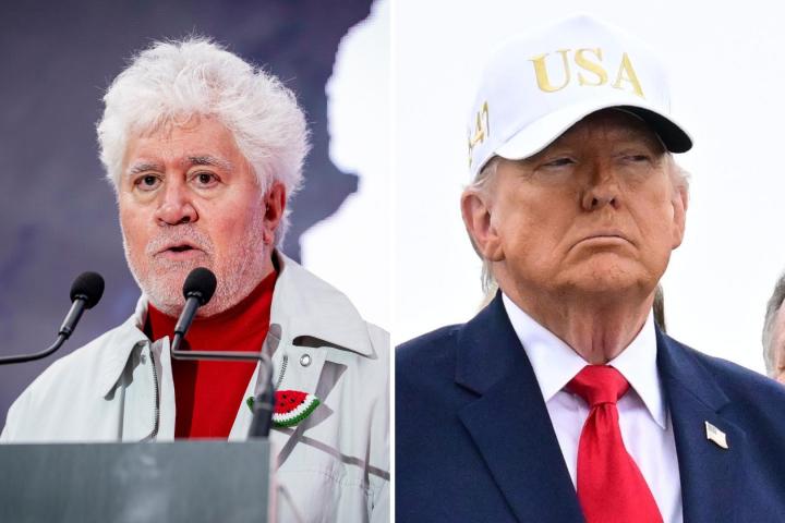 El cineasta español Pedro Almodóvar y el presidente de EEUU, Donald Trump.