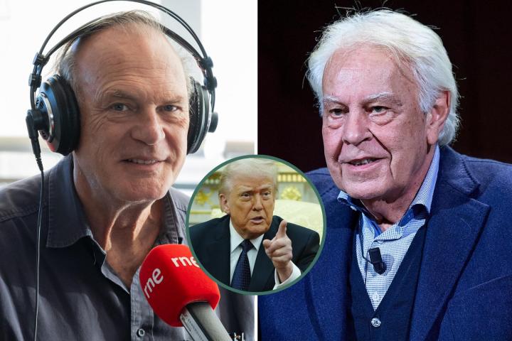 Fotomontaje de Pedro Piqueras, Donald Trump y Felipe González.