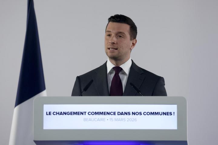 Jordan Bardella, el 15 de marzo de 2026.