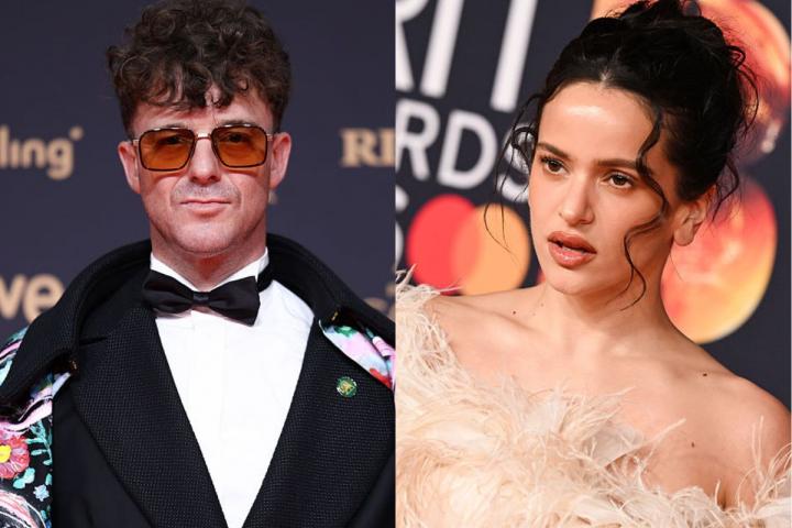 El artista Aldo Comas y la cantante Rosalía.