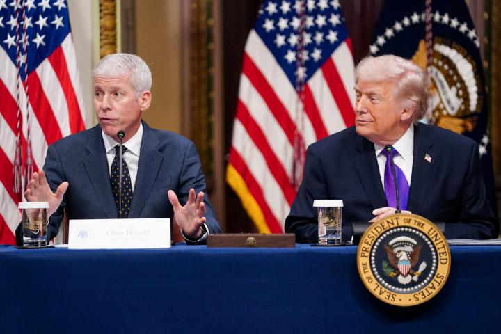 Imagen de archivo del secretario de Estado de Energía estadounidense, Chris Wright, y el presidente Donald Trump.
