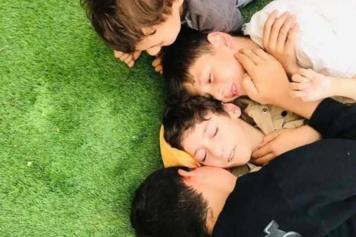 Imagen de los niños de la familia Bani Odeh, dos de los cuales fueron muertos en el ataque de los soldados israelíes.