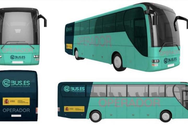 Base, planta y alzado de la nueva imagen de los autobuses estatales