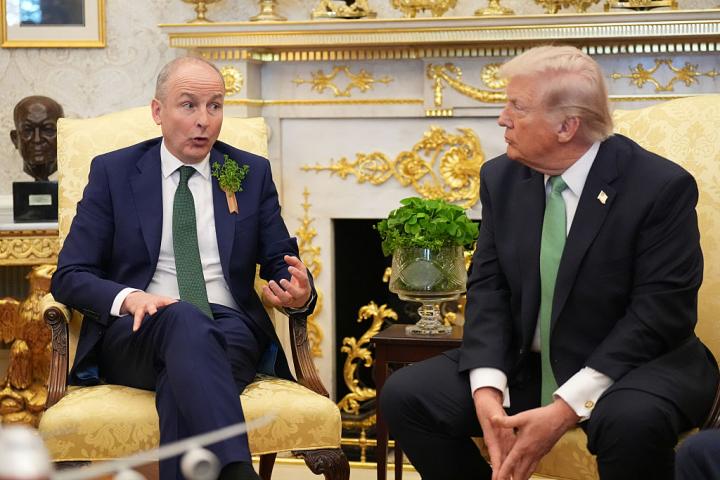 Micheál Martin, con Donald Trump en la Casa Blanca