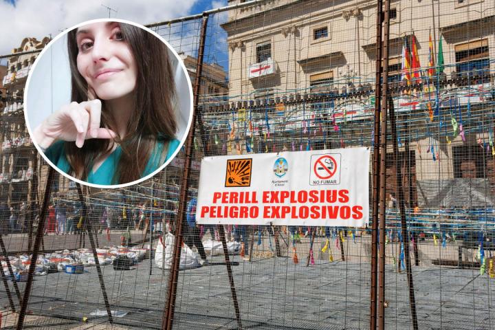 Elena Casado y petardos