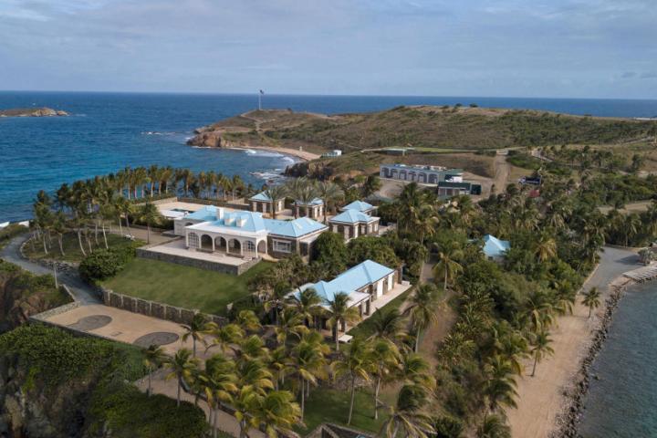 Vista aérea de la antigua residencia de Jeffrey Epstein en la isla de Little St. James, en las Islas Vírgenes de Estados Unidos, donde se produjeron los abusos a menores.