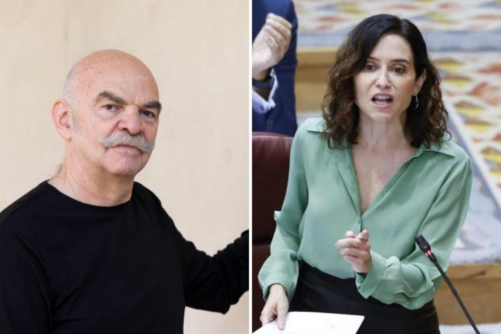 Martín Caparrós, en una imagen de archivo, junto a Isabel Díaz Ayuso.