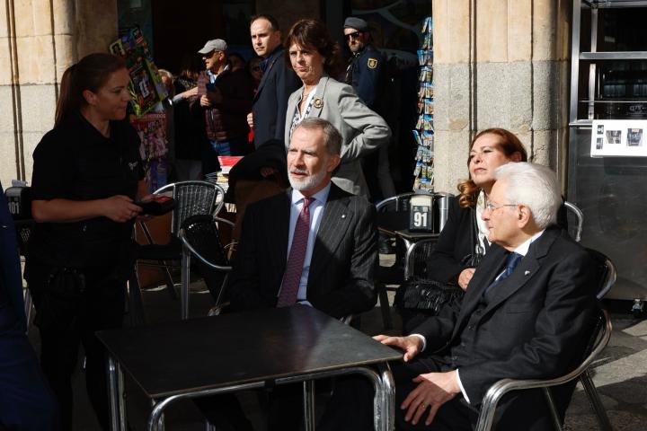 El rey Felipe VI junto al presidente de la República de Italia, Sergio Mattarella.