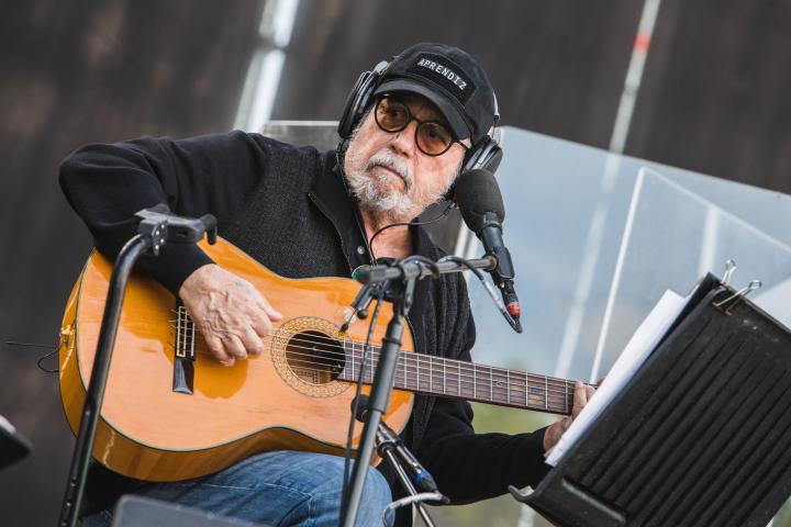 Imagen de archivo del cantautor cubano Silvio Rodríguez, durante las fiestas del Partido Comunista de España (PCE), en 2021, en Rivas-Vaciamadrid (Madrid).