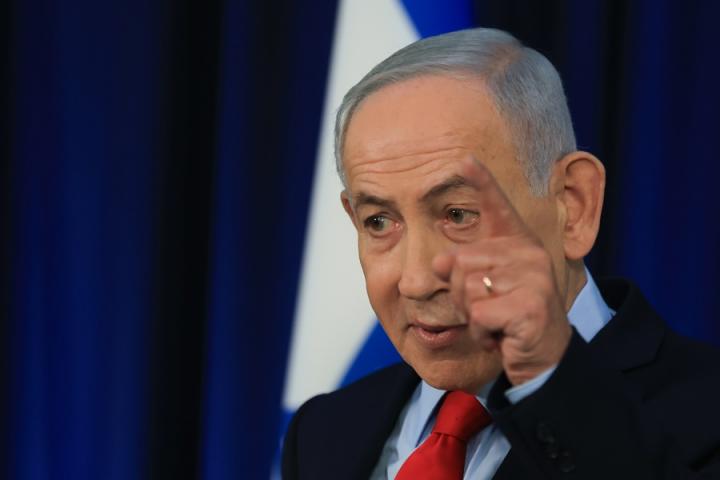 Benjamin Netanyahu, este jueves en su rueda de prensa