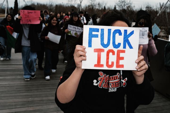 Manifestantes en contra del ICE de Trump