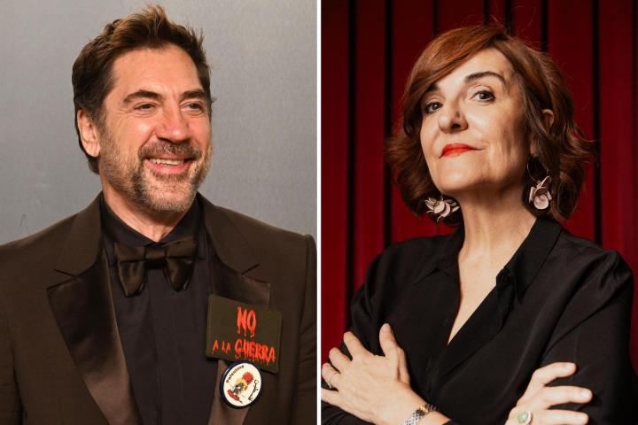 El actor Javier Bardem y la escritora Elvira Lindo.