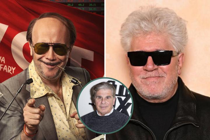 El personaje de ficción José Luis Torrente, junto a Pedro Almodóvar, en una imagen de archivo.