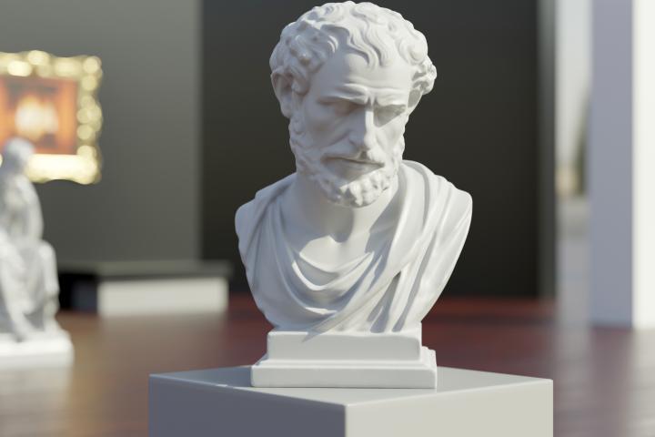 Busto de Heráclito en un museo