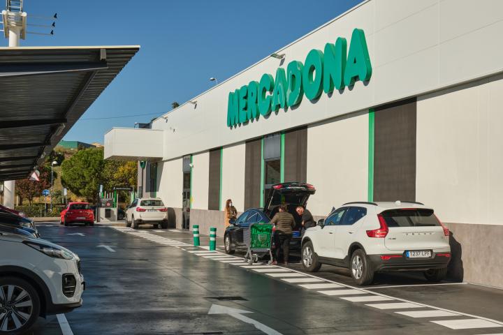 Aparcamiento en un Mercadona