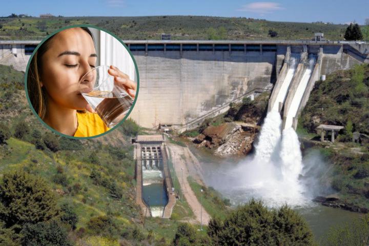 Desembalse de agua en un pantano madrileño