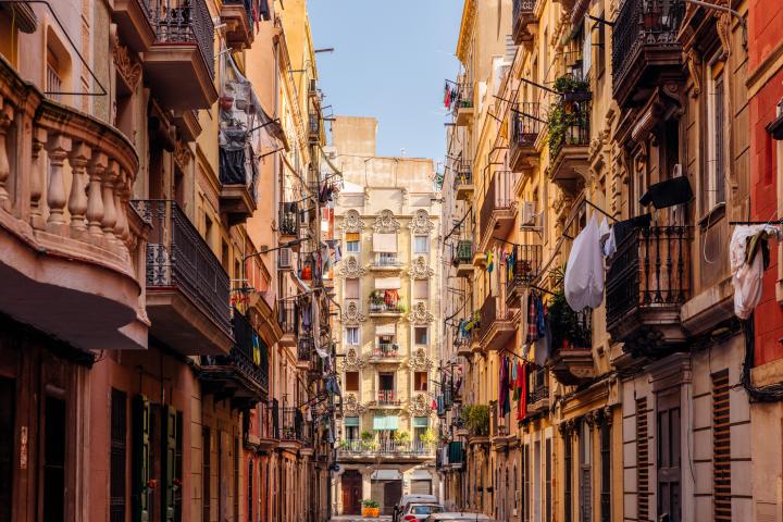 Interior de una calle de Barcelona