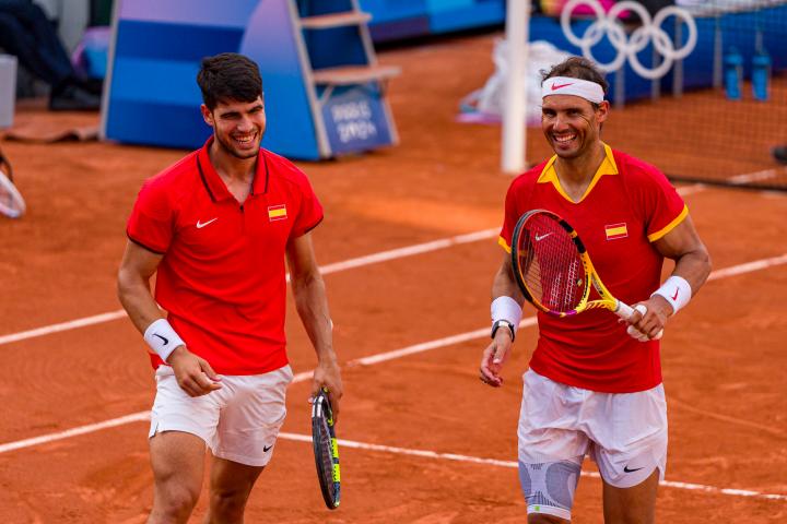 Nadal y Alcaraz jugando juntos en los Juegos Olímpicos de París.