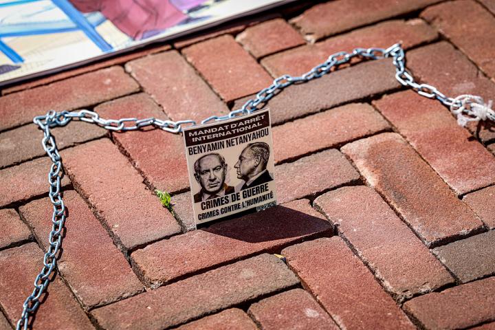 THE HAGUE, NETHERLANDS - JUNE 11: The "Justice Convoy" arrives outside the International Criminal Court in The Hague, Netherlands, on June 11, 2025, as part of a multi-city European tour by the "Justice and Rights for Palestine Campaign." The convoy aims to spotlight the conditions of Palestinian prisoners in Israeli detention highlighting reports of torture, extended solitary confinement, and medical neglect and to urge international legal institutions to intervene. (Photo by Fadel Dawod/Anadolu via Getty Images)