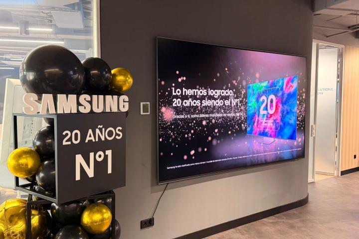 Evento de Samsung en Madrid, celebrando sus 20 años siendo líder en la venta de televisores a nivel mundial.