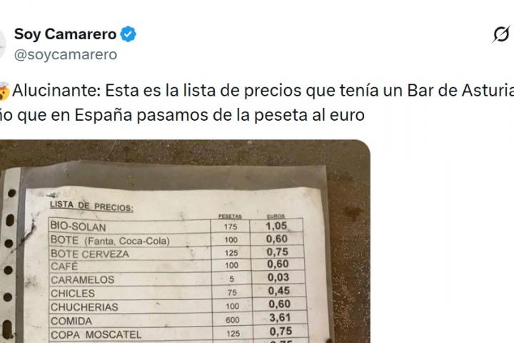 Captura de la cuenta de X @SoyCamarero