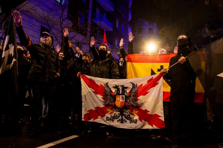 Manifestación de grupos de ultraderecha