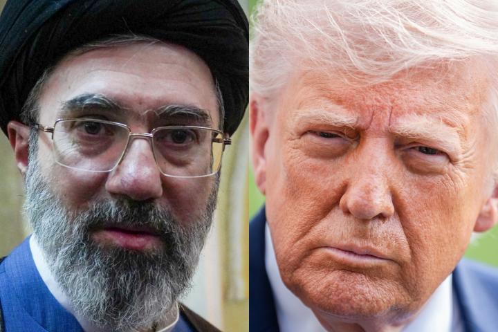 Mojtaba Jamenei, líder supremo de Irán, y Donald Trump, presidente de EEUU, en sendas imágenes de archivo.