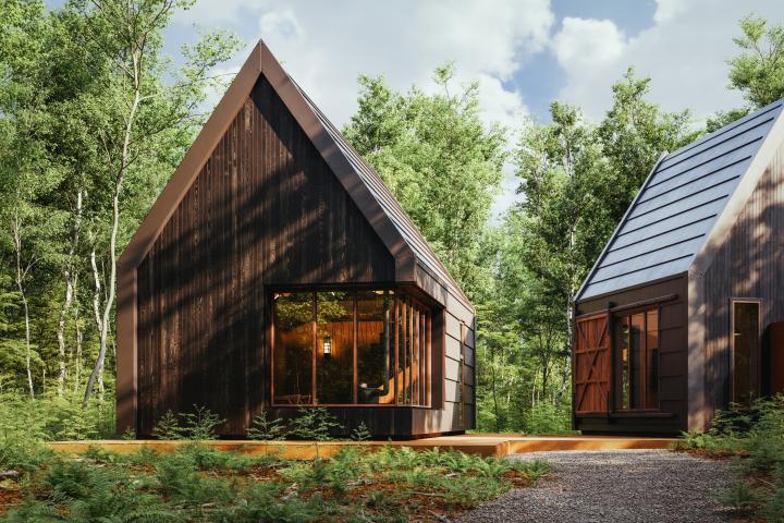 Una casa de madera en una imagen de archivo