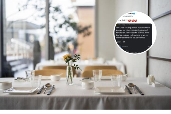 La mesa de un restaurante, vacía.