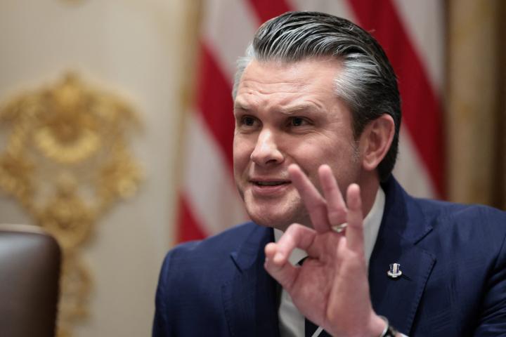 El secretario de Defensa de EEUU, Pete Hegseth, durante una reunión de gabinete en la Casa Blanca, en Washington, el 26 de marzo de 2026.