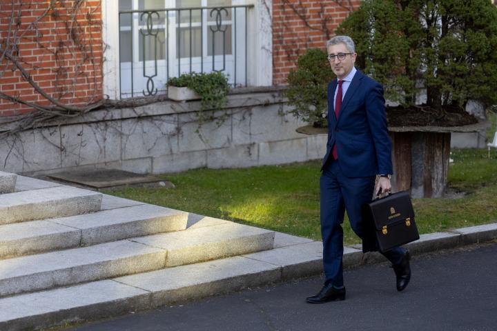 El ministro de Hacienda, Arcadi España, a su llegada al Consejo de Ministros