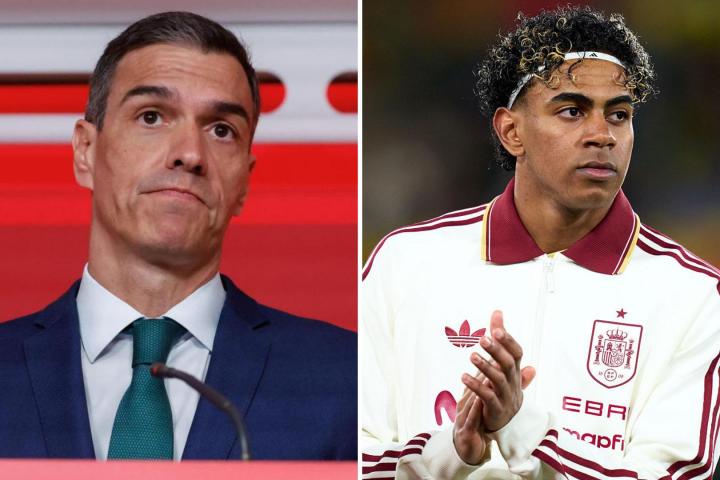 Pedro Sánchez y Lamine Yamal.