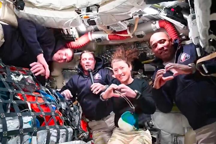 Los cuatro astronautas en Artemis II.