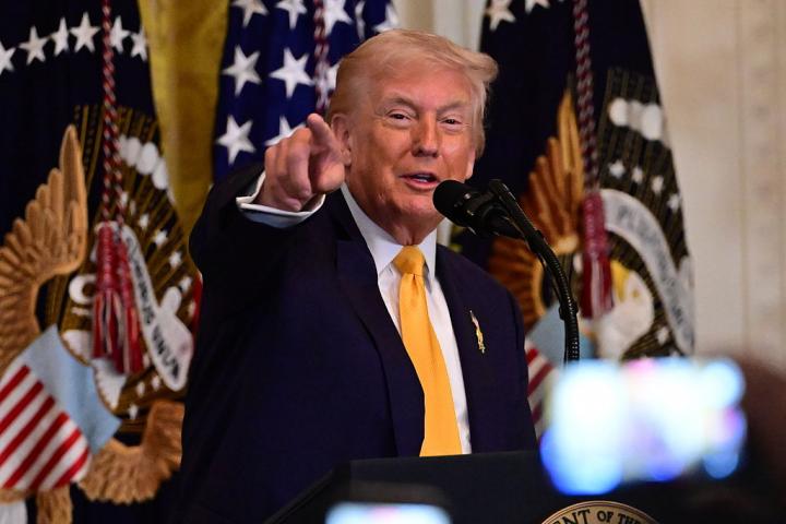 Donald Trump, durante un discurso