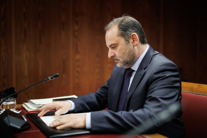 José Luis Ábalos durante su comparecencia en la Comisión por el caso Koldo