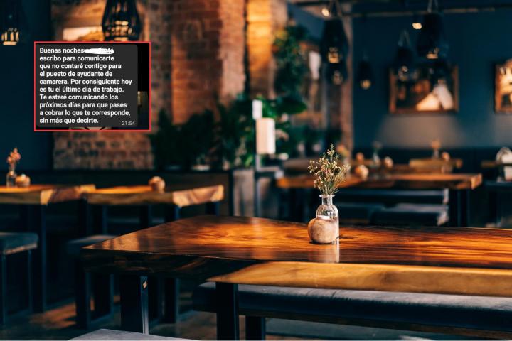 La conversación entre el jefe y la camarera.