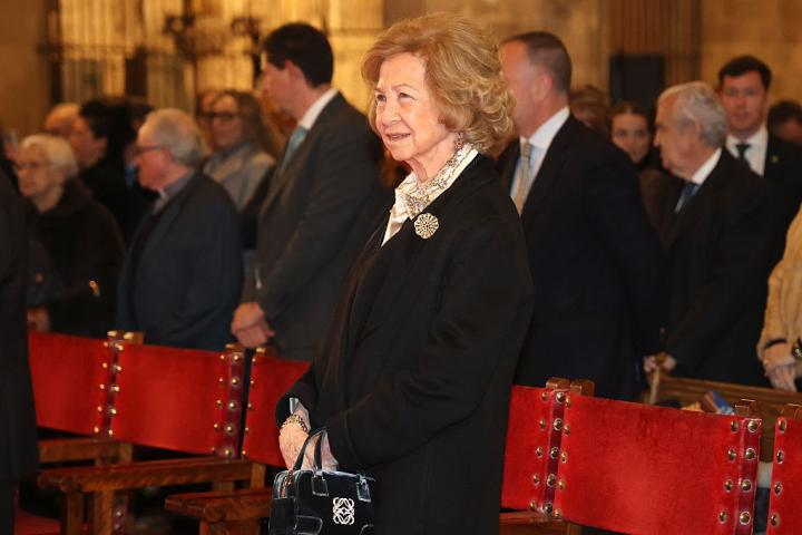 La reina Sofía asiste al concierto anual de Pascua en la Catedral Basílica de Santa María de Mallorca, el 30 de marzo de 2026, en Palma.