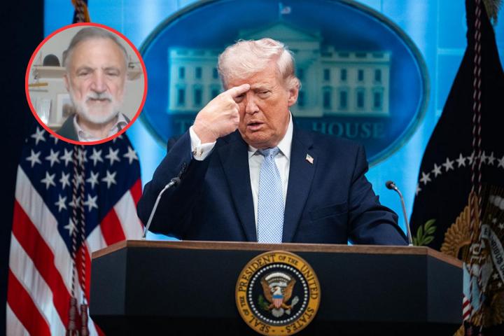 El exalmirante de la Armada Juan Rodríguez Garat y Donald Trump.