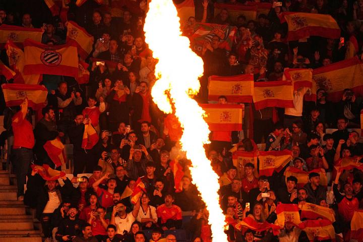 Imagen de las gradas en un momento del partido entre España y Egipto