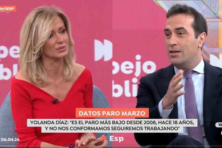 Susanna Griso entrevistando a Carlos Cuerpo.