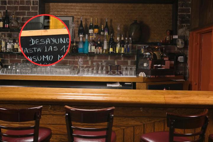 El bar y un cartel que ha indignado a muchos.