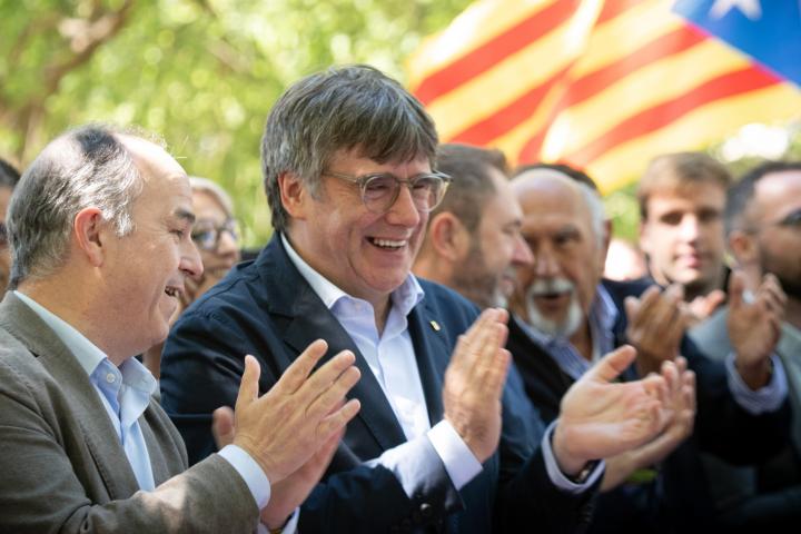 El secretario general de Junts, Jordi Turull, y el líder de la formación, Carles Puigdemont; en una imagen de archivo.